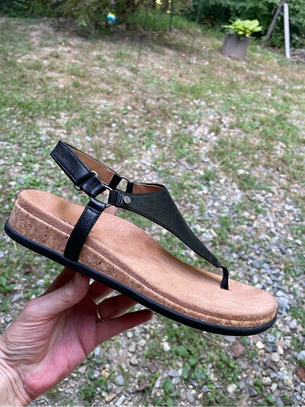New Vionic Kirra II Black Leather Sandals Size 7.5